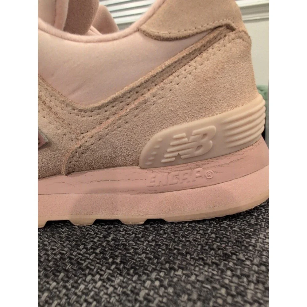 New Balance 574 WL574SLA Women's Salmon Suede Sneakers Size 7.5 Shoes